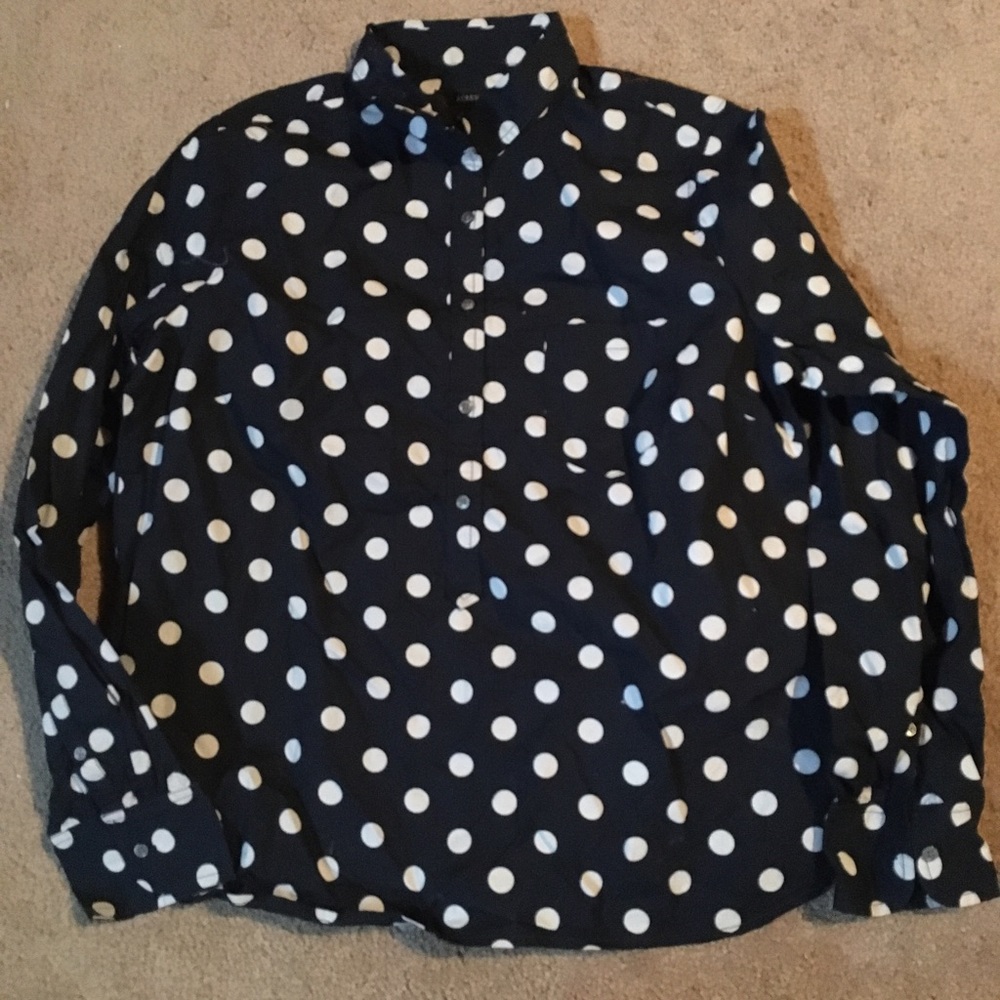 J Crew Polka Dot Popover NWOT 12 PRICED AS MARKED